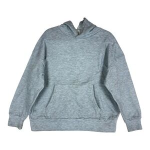 NYC Hoodie Mens XL Gray Pullover Fleece Kangaroo Pocket Solid Basic Sweatshirt